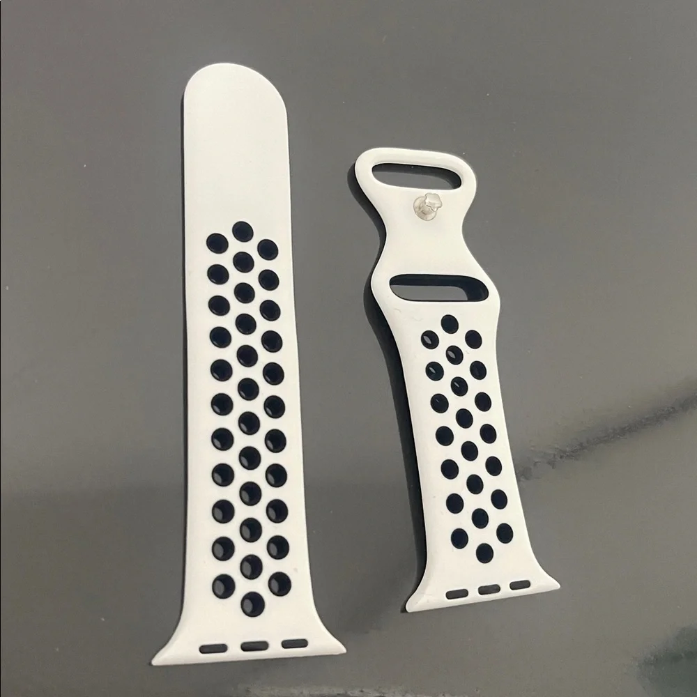 White and Black Smartwatch Band